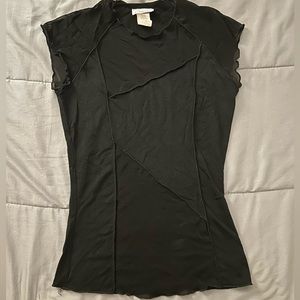 Vintage Fitted Black Lines Design Top~